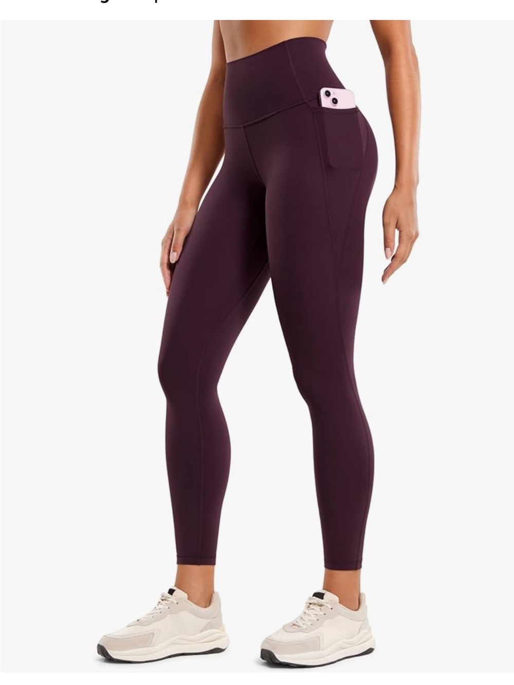 CRZ YOGA Butterluxe Workout Leggings Pockets 25'' - High Waisted Red S
